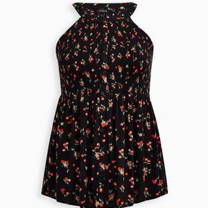 Torrid - Size 0 - Babydoll Rayon Crepe Smocked Tank